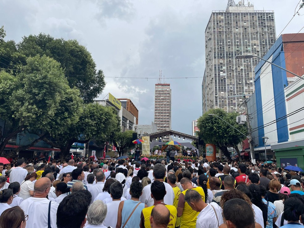Missa de Corpus Christi em Manaus.  — Foto: Matheus Castro, g1 AM