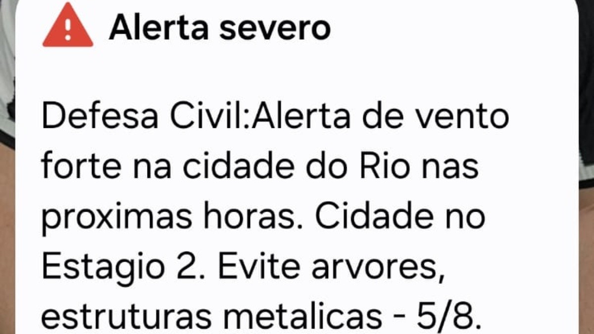 Cariocas recebem ‘alerta severo’ no celular sobre vento forte nesta quarta