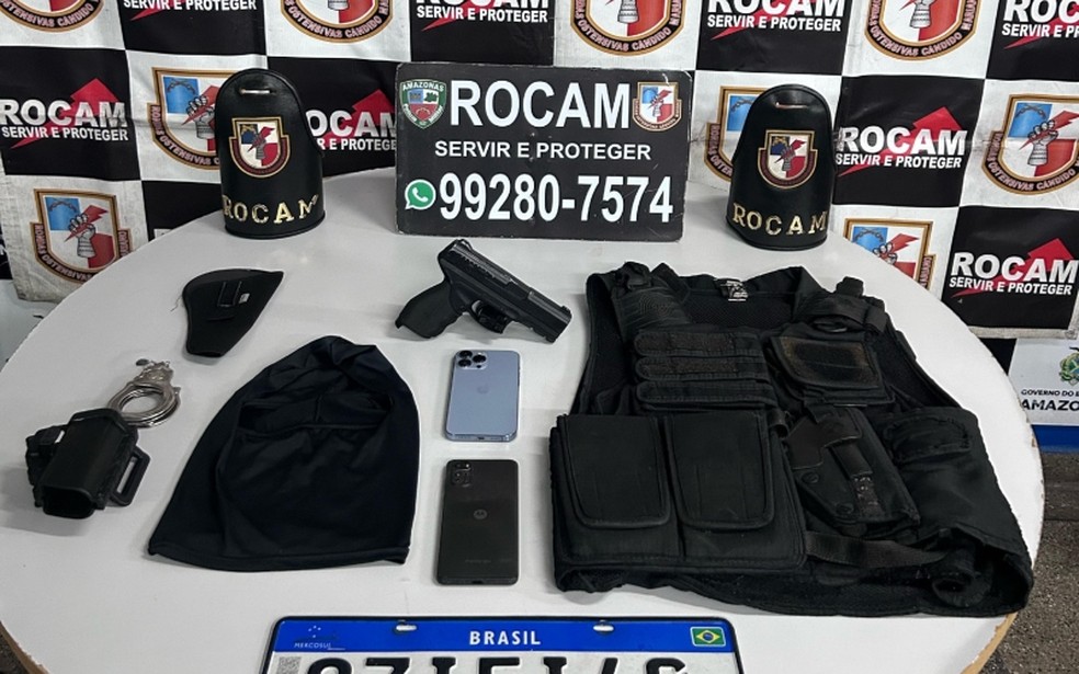 Material apreendido pela Rocam após sequestro de empresário em Manaus — Foto: Divulgação