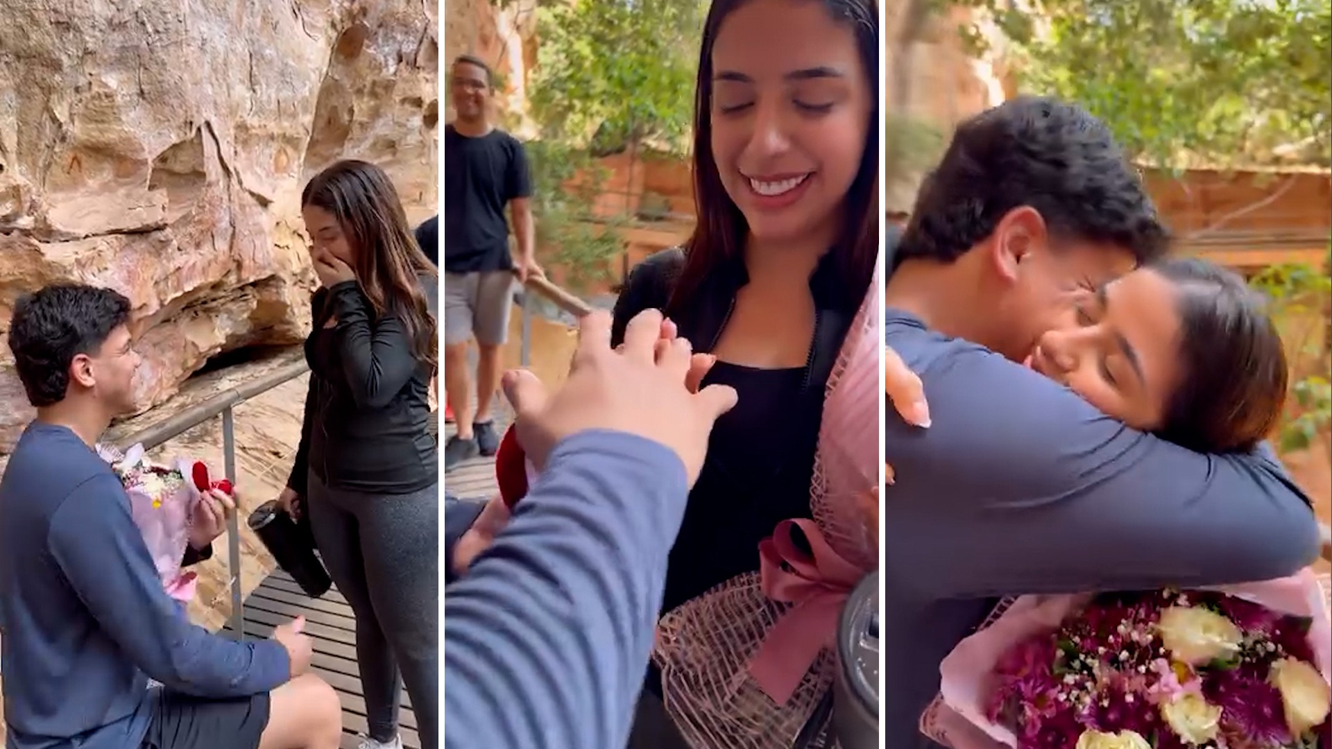 Vídeo: jovem faz pedido de namoro em frente à pintura rupestre do 'primeiro beijo' na Serra da Capivara