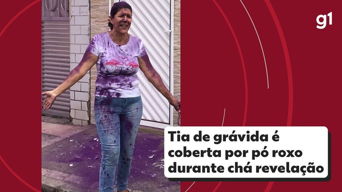 Chá revelação viraliza após tia da gestante virar a própria revelação ao  ficar pintada