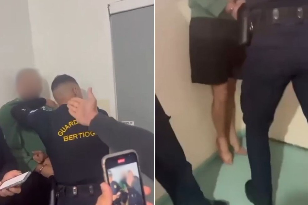 Parte das agressões ocorreu dentro de hospital em Bertioga (SP) — Foto: Reprodução