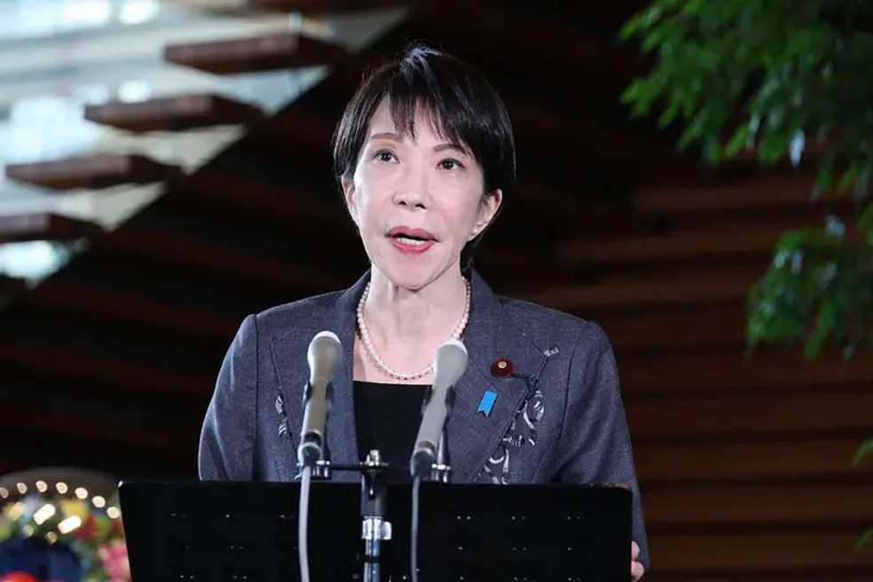 A primeira-ministra do Japão, Sanae Takaichi. — Foto: AFP via Getty Images