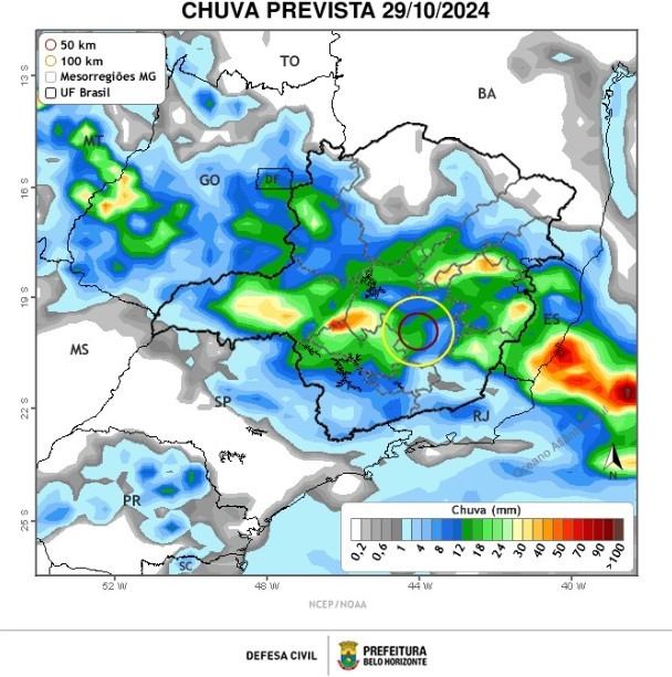 Cinco regionais de BH estão sob risco de chuva forte, deslizamentos de terra e desabamentos