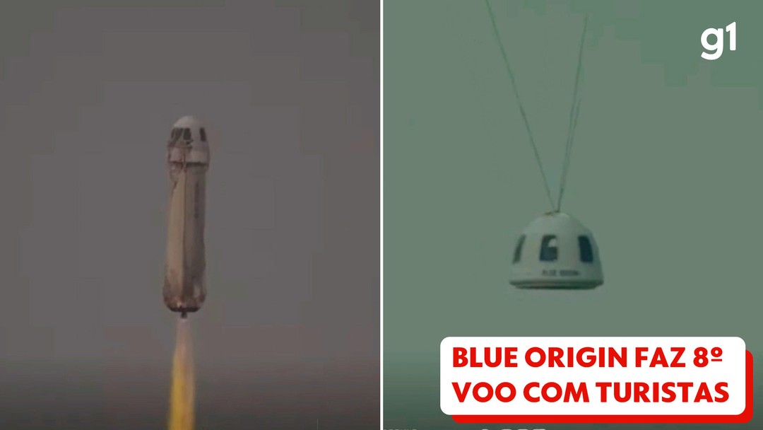 Blue Origin, de Bezos, lança com sucesso seu 8º voo com passageiros para turismo espacial