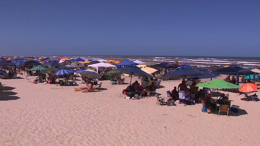 Praia no RS — Foto: Reprodução/ RBS TV