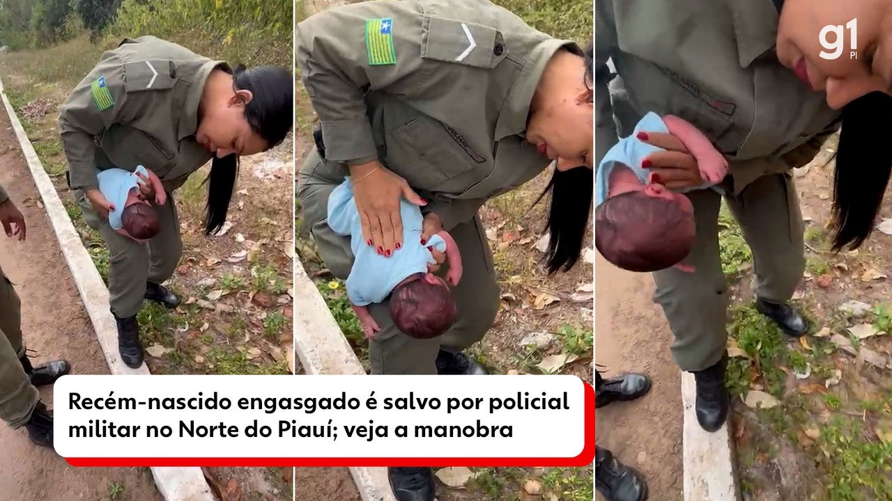 VÍDEO: Recém-nascido engasgado é salvo por policial militar no Norte do Piauí; veja a manobra 