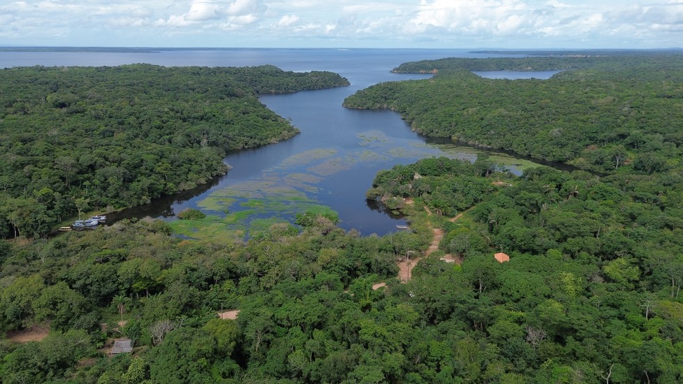 Vista áerea de río Tapajós. 