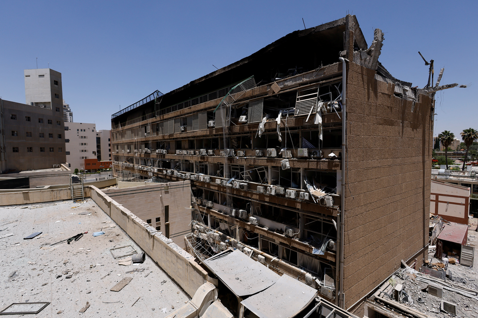 Hospital de Soroka, no sul de Israel, após ataque iraniano em 19 de junho de 2025. — Foto: REUTERS/Amir Cohen