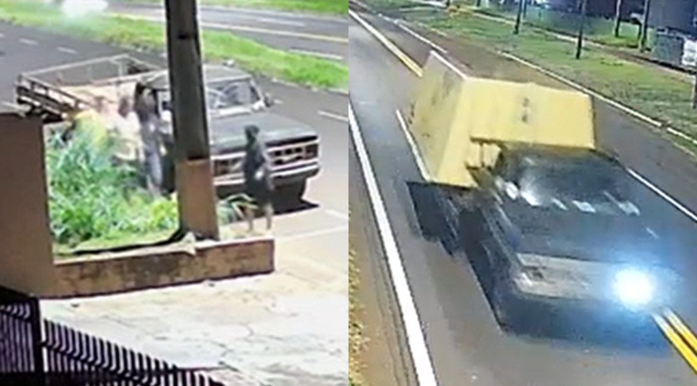 Grupo invade loja e é filmado levando piscina de 7 metros em cima de caminhão, no Paraná