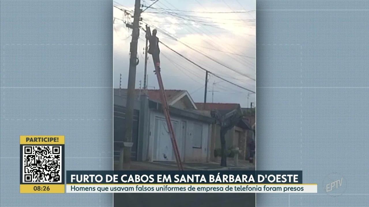 Falsos funcionários de empresa de telefonia são presos após furto de cabes em Santa Bárbara; VÍDEO