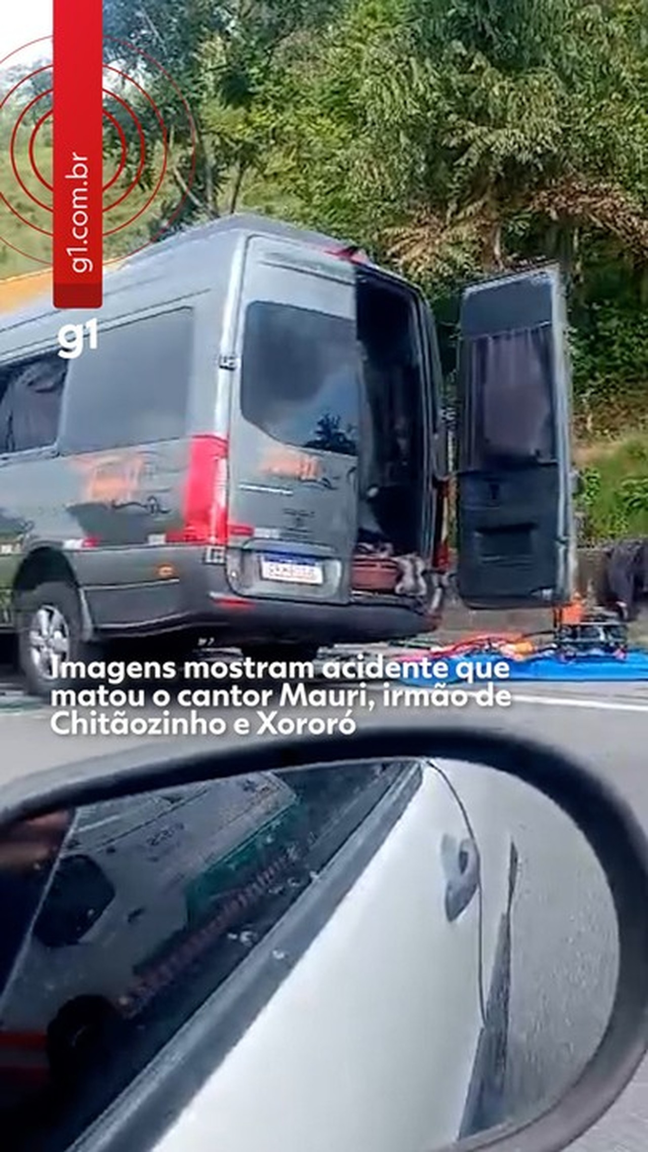 Morre cantor Mauri: VÍDEO mostra como ficou van onde estava irmão de de Chitãozinho e Xororó