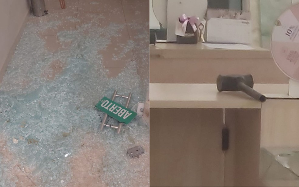 Joalheria foi furtada dentro de shopping em Araçatuba (SP) — Foto: Imagens cedidas / Portal Nossa Guia - Araçatuba