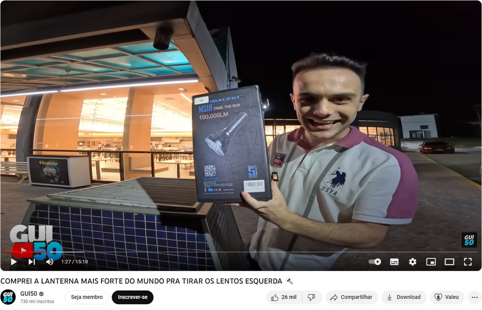 Guillermo Hundadze em vídeo no seu canal no YouTube — Foto: YouTube/Guillermo Hundadze