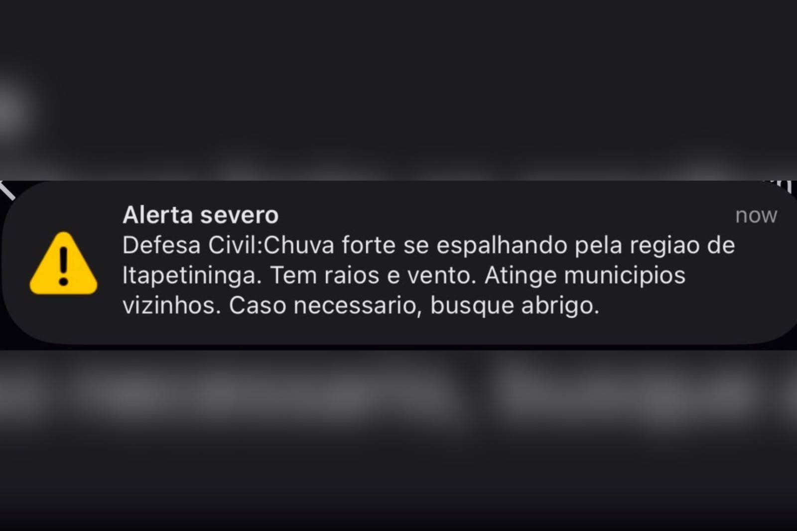 Defesa Civil emite alerta severo para chuva forte, rajadas de vento e raios na região de Itapetininga