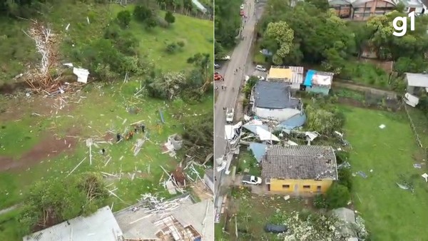 Defesa Civil confirma tornado em Farroupilha, na Serra do RS | G1