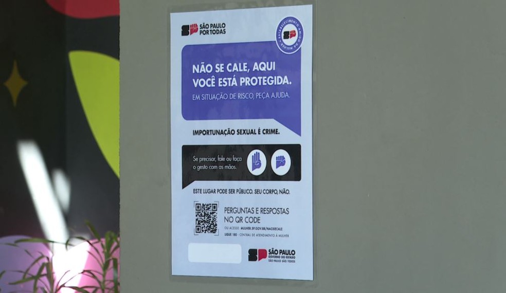 Cartaz do protocolo 'Não se Cale'  — Foto: Reprodução/EPTV