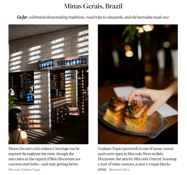 Minas Gerais entra em ranking internacional dos melhores destinos gastronômicos de 2026 