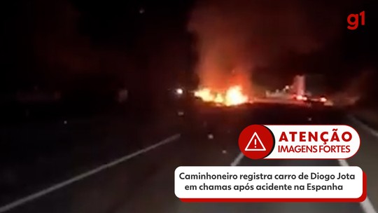 Diogo Jota: VÍDEO mostra carro de jogador português pegando fogo momentos após acidente