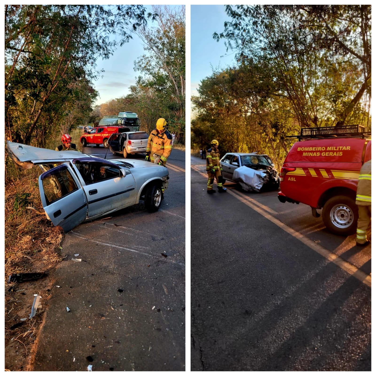 Cinco pessoas ficam feridas e uma morre em acidente entre dois carros na MGC-135