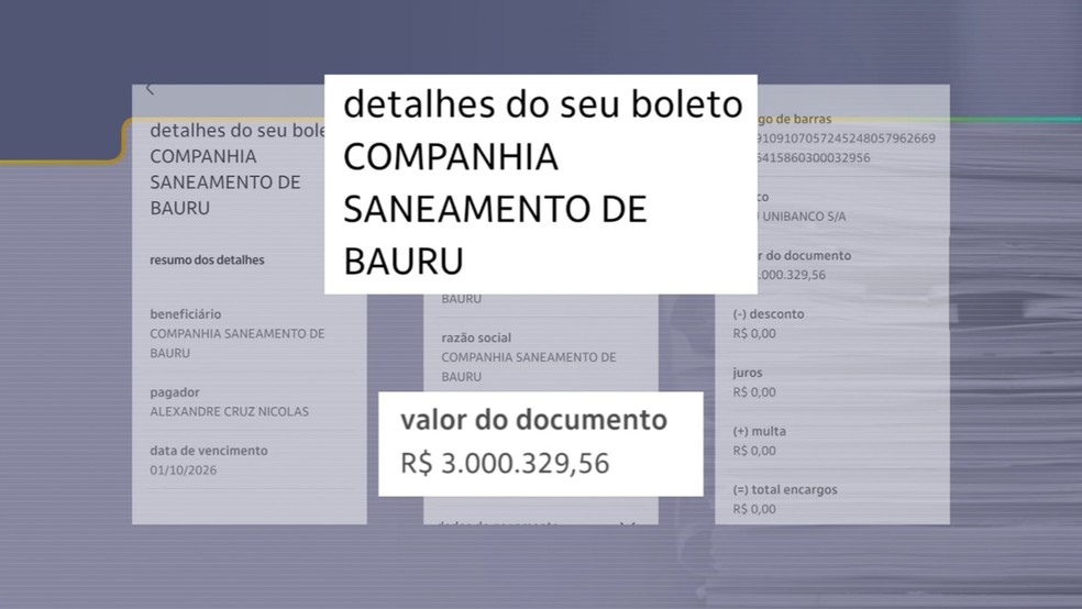 2 de 3
Erro em leitura gera faturas milion&aacute;rias na conta de &aacute;gua de moradores em Bauru &mdash; Foto: TV TEM/Reprodu&ccedil;&atilde;o