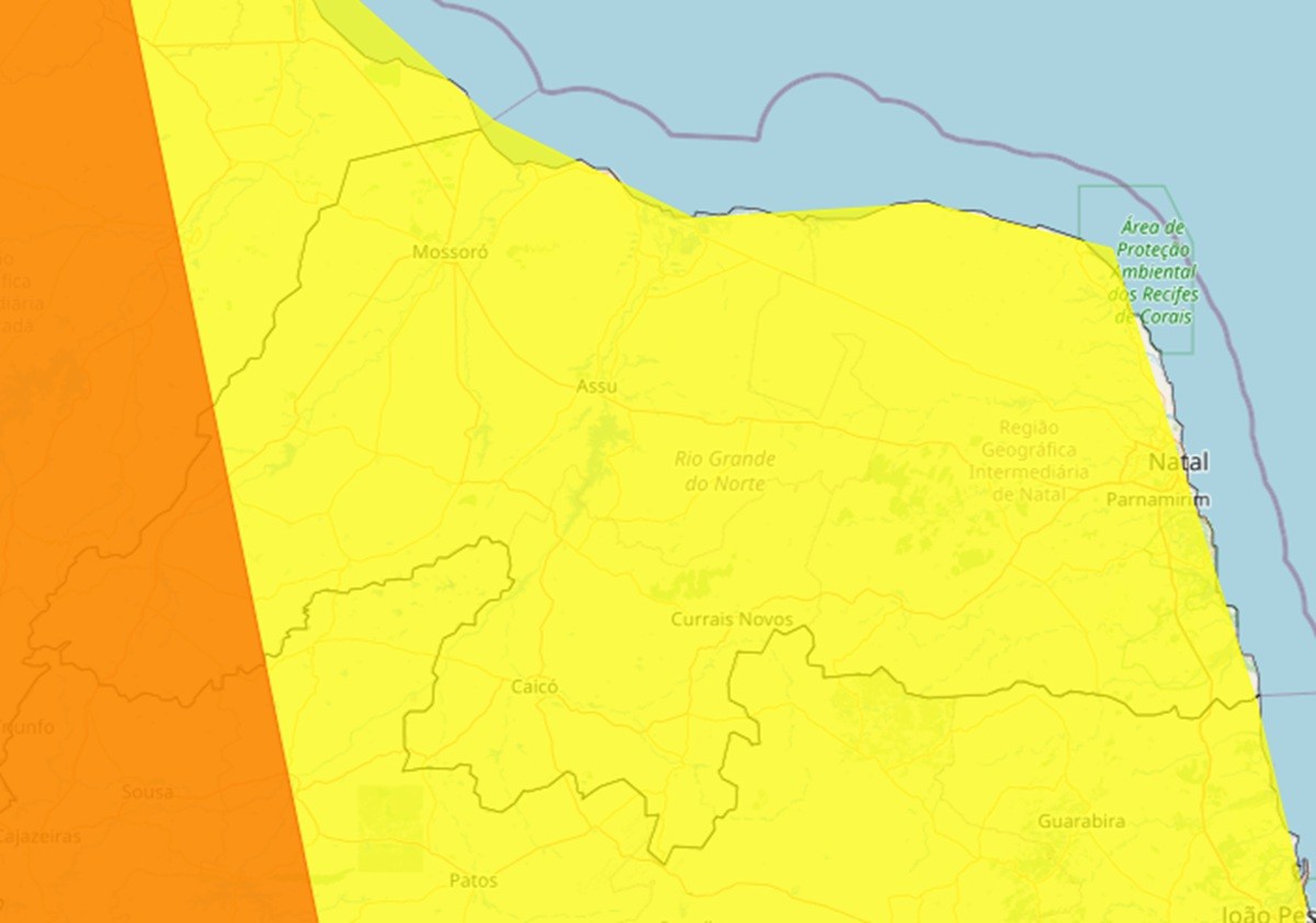 Inmet publica alertas de chuvas intensas para todo o RN