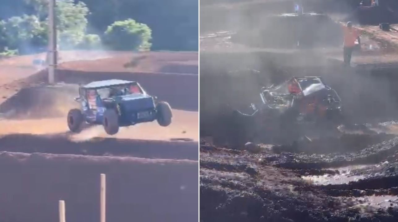 VÍDEO: Prefeito de cidade cearense perde controle durante competição off road e capota veículo 