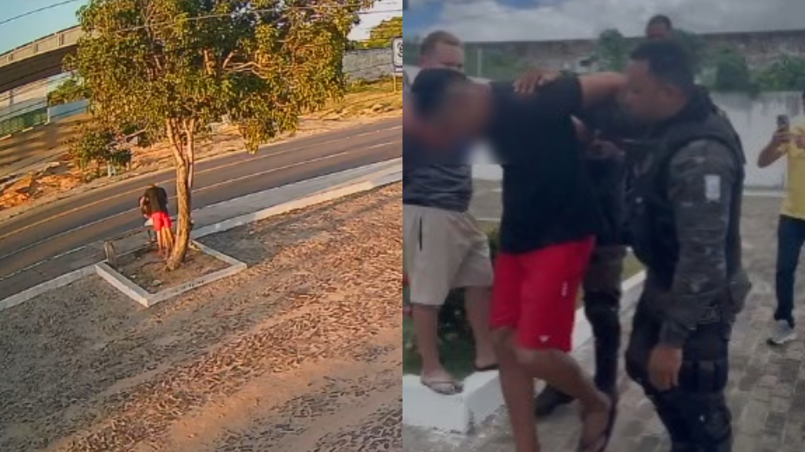 Vídeo: Mulher é agarrada por homem em parada de ônibus no litoral do Piauí; suspeito preso