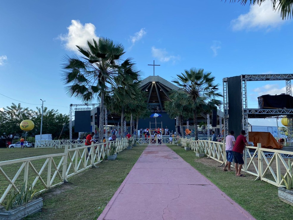 Festa em celebração aos Mártires de Cunhaú e Uruaçu continua durante todo o dia — Foto: Foto: Pedro Trindade/Inter TV Cabugi