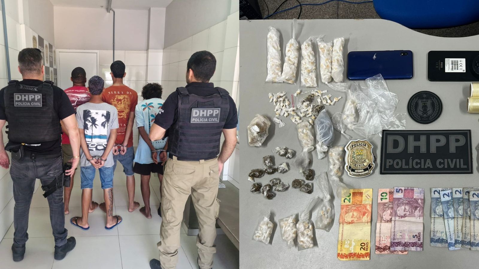 Suspeito de homicídio é preso enquanto vendia drogas em Teresina; outros dois são detidos por tráfico