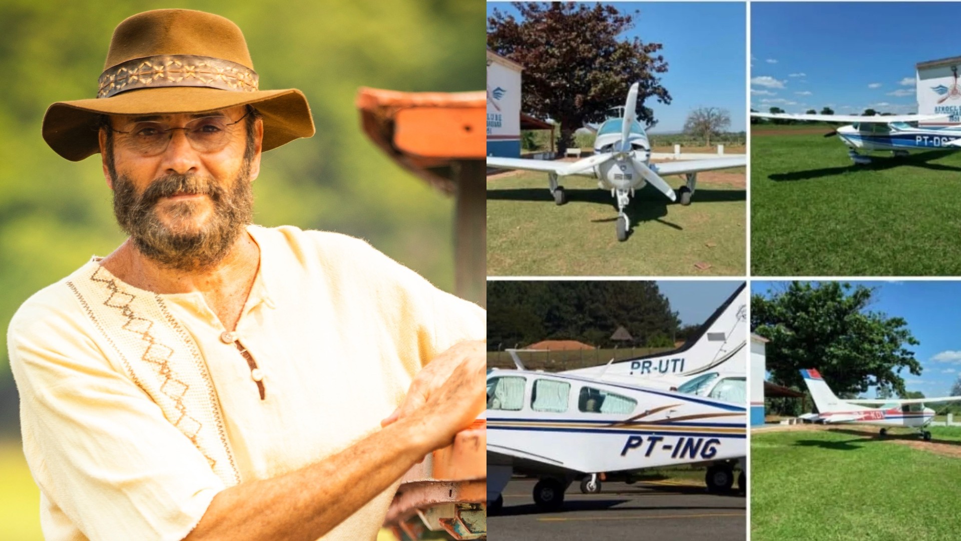 Avião de Almir Sater e outros 2 roubados em MS são encontrados na Bolívia após quase 5 anos