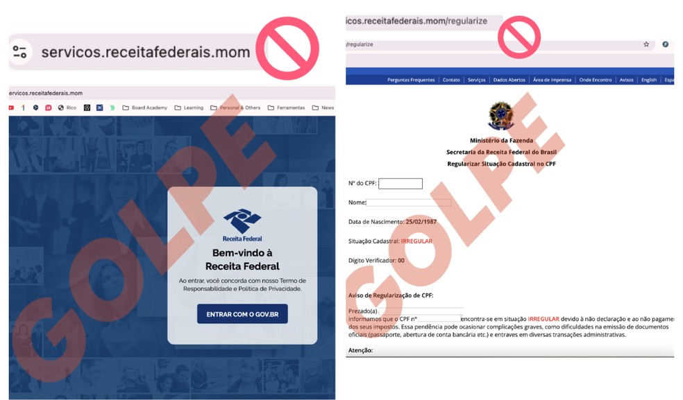 es fraudulentos que simulam portais governamentais, mas apresentam o domnio 