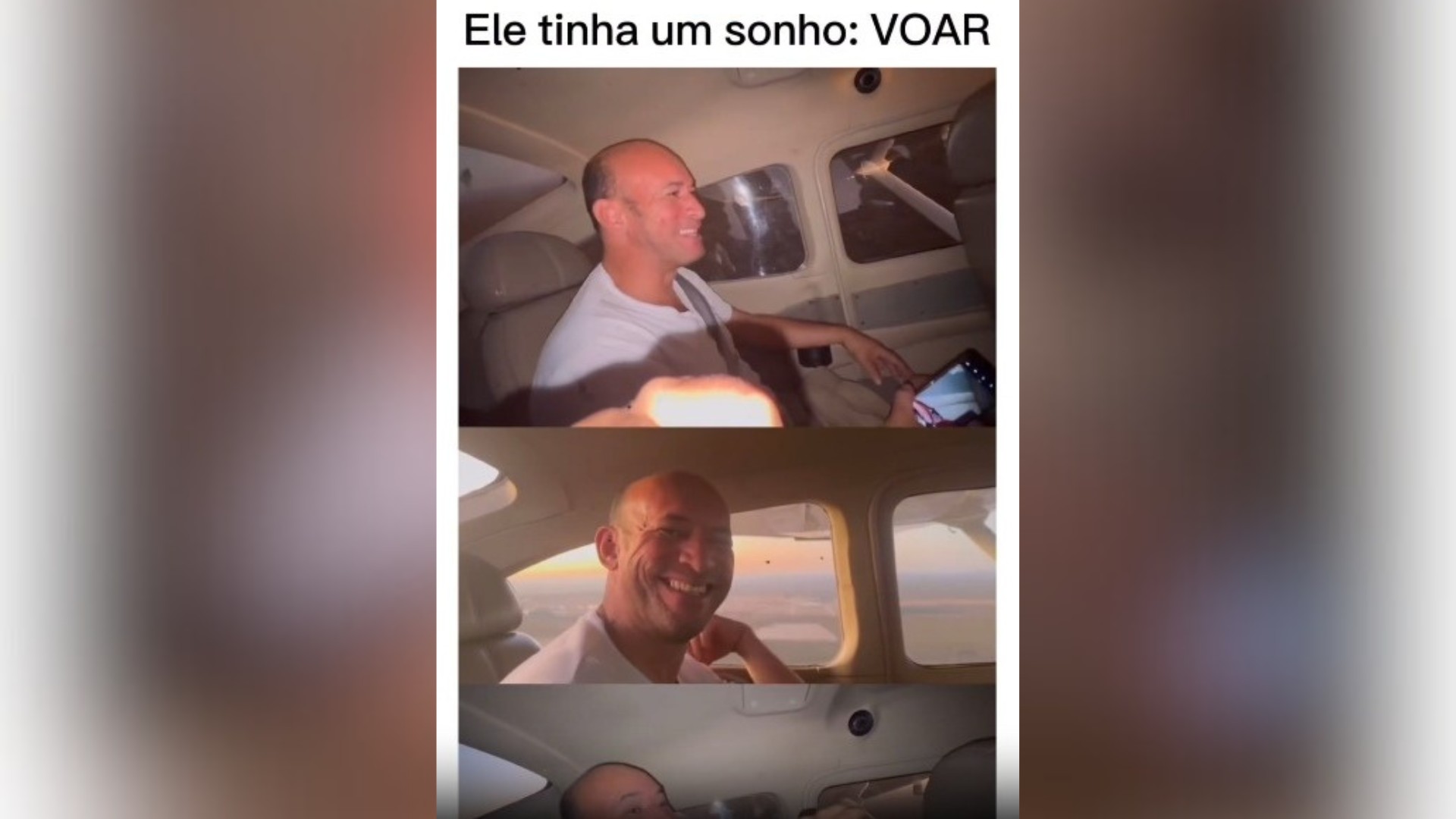 Dupla Diego e Victor Hugo realiza sonho de fã de ver o pôr do sol de avião