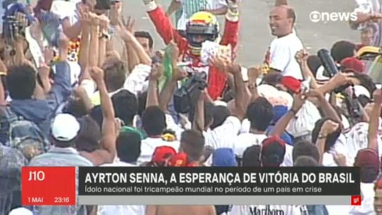 Ayrton Senna, a esperança de vitória do Brasil - Programa: Jornal das Dez 