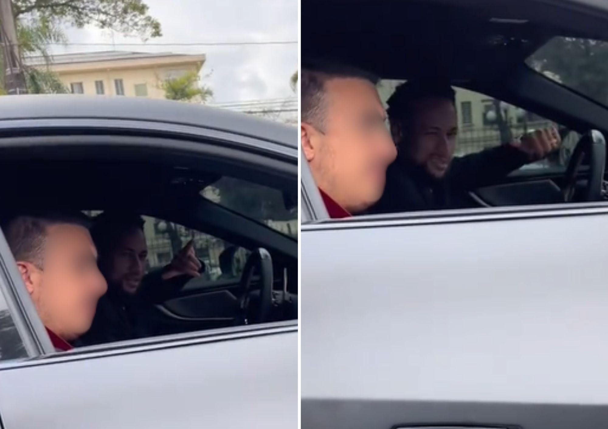 Fã segue Neymar em Ferrari Purosangue pelas ruas de Santos e recebe aceno do craque; VÍDEO