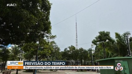 Dia parcialmente nublado e com possibilidade de chuvas intensas em todo o Acre
