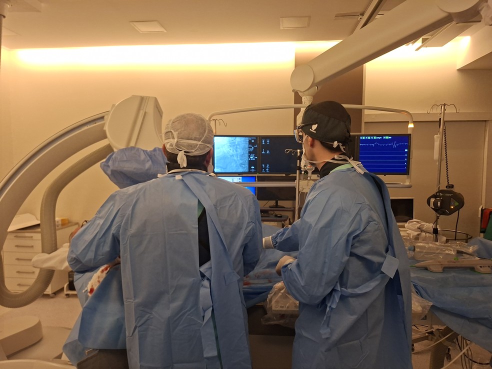 Procedimento chamado de aterectomia orbital é feito pela primeira vez em Presidente Prudente — Foto: Reprodução/Incor