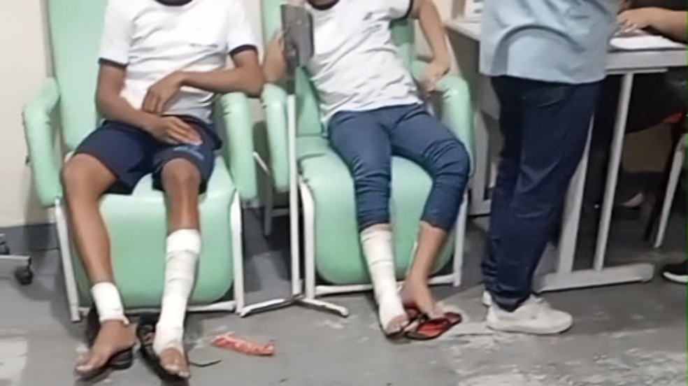 Feridos na explos&atilde;o em escola de Belford Roxo &mdash; Foto: Reprodu&ccedil;&atilde;o