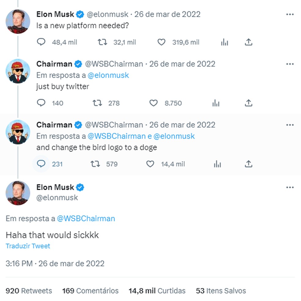 Musk troca logo do Twitter em site por cachorro da Dogecoin e faz cotação  da criptomoeda disparar | G1