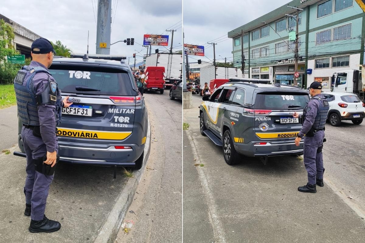 Foragido após assaltar PM é preso vendendo água em semáforo no litoral de SP