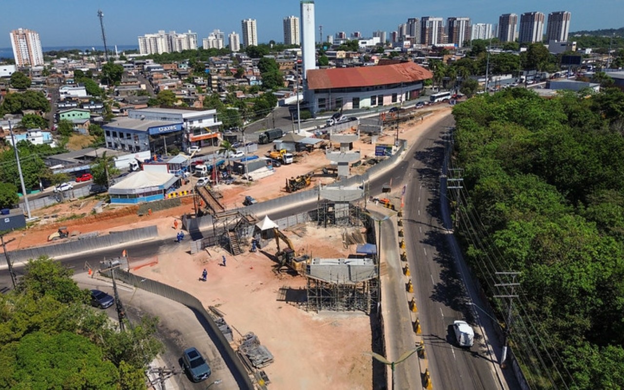 Obras do viaduto Passarão vão interditar avenidas Brasil e Coronel Teixeira em Manaus; veja como ficará o trânsito