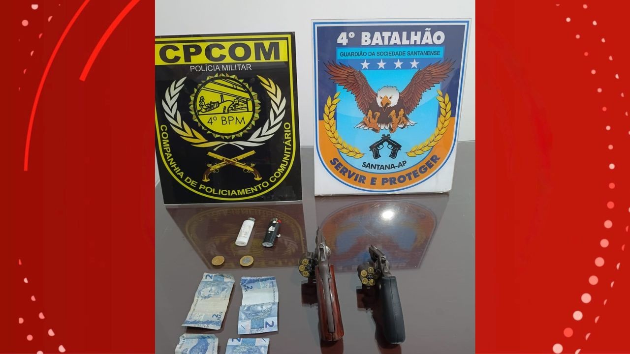 Trio é preso com armas de fogo após denúncia na Ilha de Santana, no Amapá