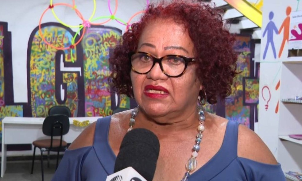 Keila Simpson repudiou decisão do afoxé Filhos de Gandhy — Foto: Reprodução/TV Bahia