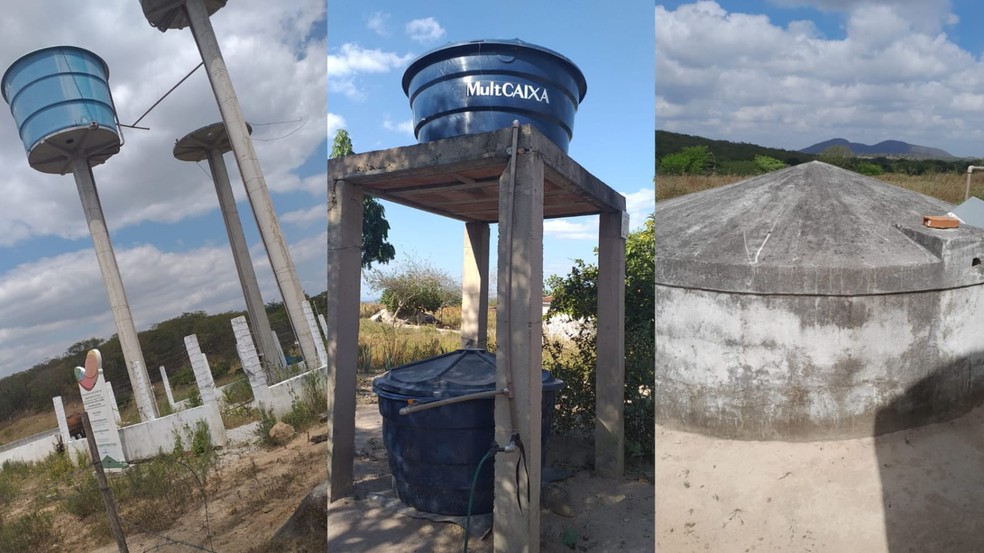 Sertanejos de Alagoas se preparam para enfrentar a seca com reservatórios de água abastecidos por carros-pipa — Foto: Arquivo pessoal