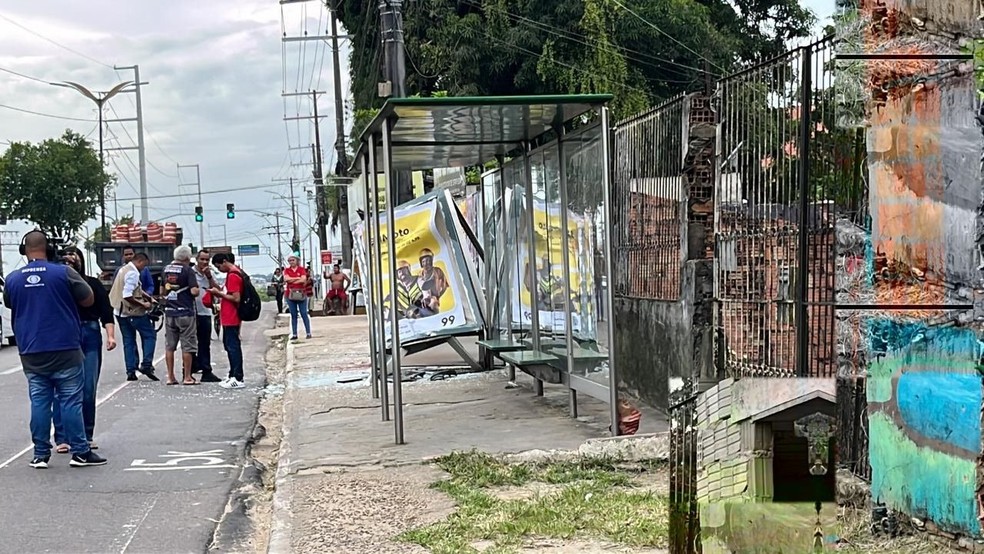 Acidente ponto de ônibus em Manaus — Foto: Nainy Castelo Branco/Rede Amazônica