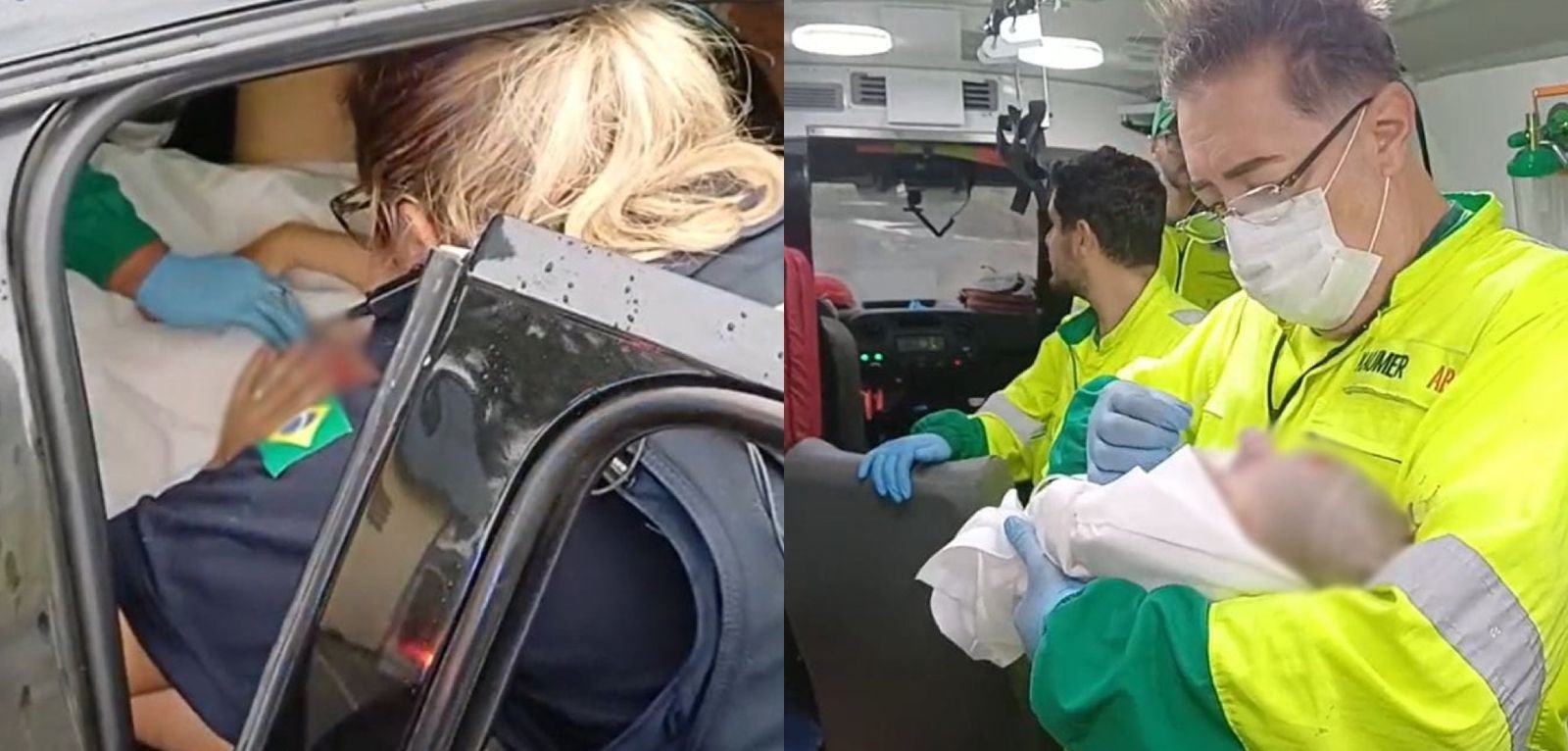 Bebê nasce dentro de carro após grávida entrar em trabalho de parto na BR-101, em Joinville 