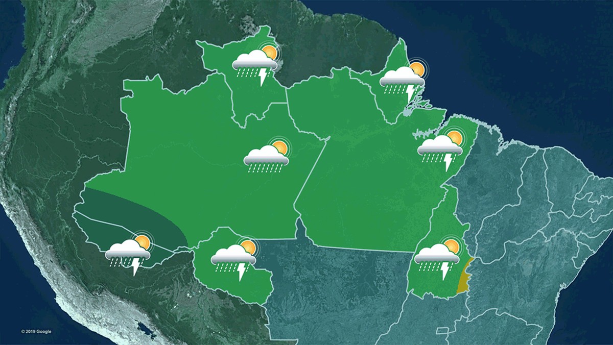 Previsão Do Tempo Para Segunda Feira 07102019 Norte Previsão Do Tempo G1 