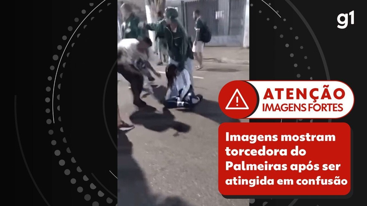 Imagens mostram torcedora do Palmeiras após ser atingida em confusão