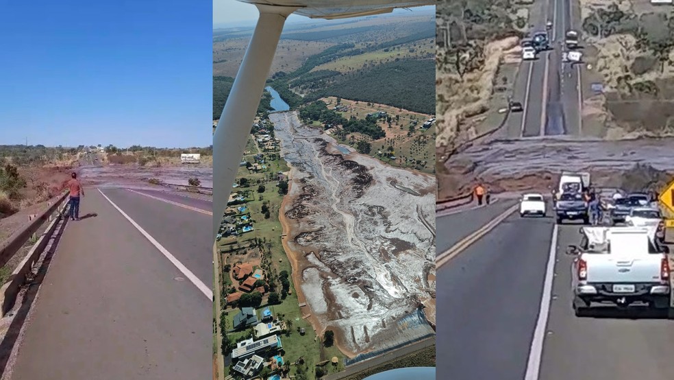 Barragem de represa em condomínio de luxo rompe em Campo Grande. — Foto: Reprodução