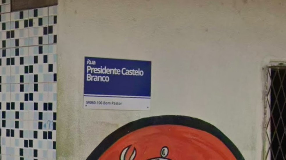 Rua em Natal com nome de Castelo Branco, primeiro presidente do período da ditadura militar no país — Foto: Google Maps/Reprodução